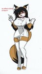 anthro big_breasts breasts choker clothing female fluffy fluffy_tail jewelry legwear necklace nurse nurse_clothing solo tail thick_thighs thigh_highs pace-maker fan_character maxine_boulevard canid canine fox mammal hi_res