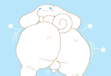 :3 anthro balls big_butt big_ears blue_background blue_eyes blush blush_stickers bottom_heavy butt butt_focus curvy_figure femboy floppy_ears fur genitals head_turned huge_butt huge_thighs looking_back male motion_lines nude nude_anthro nude_male penis perineum rear_view seductive shortstack shortstack_male simple_background small_penis smile solo star tail thick_thighs white_body white_fur wide_hipped_anthro wide_hipped_male wide_hips dagothurfanclub cinnamoroll sanrio cinnamon_(cinnamoroll) canid canine canis domestic_dog mammal 2025 colored digital_drawing_(artwork) digital_media_(artwork) flat_colors hi_res