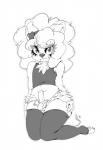 anthro balls clothed clothing crossdressing erection femboy genitals humanoid_genitalia humanoid_penis male midriff navel penis simple_background slightly_chubby solo thick_thighs white_background wide_hips whosawhatsy switch_(pakobutt) canid canine canis domestic_dog mammal monochrome