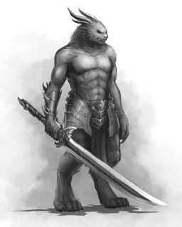 abs armor biceps charr feline genjiilim guild_wars horn line_art male monochrome plain_background solo standing sword topless video_games warrior weapon white_background
Rating: Safe
Score: 6
User: Grinard
Date: December 05, 2013