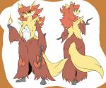 anthro anthrofied breast_curtains breasts eyewear feet female fire glasses hair medium_breasts paws pokemorph red_hair simple_background solo stick zerofox1000 nintendo pokemon maya_del_phox canid canine delphox generation_6_pokemon mammal pokemon_(species) 6:5