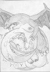 anthro balls belly big_balls big_belly breasts censored_genitalia censored_penis duo fangs fetal_movement foreskin genitals gynomorph hyper hyper_pregnancy internal intersex multiple_pregnancies navel nipples overdue penis pregnant pregnant_intersex recursive_pregnancy teeth umbilical_cord tr-0761-2 mythology dragon humanoid mythological_creature mythological_scalie scalie 2022 censored hi_res monochrome