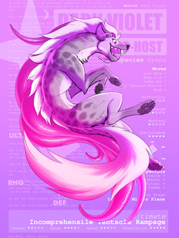 4_toes claws feet female feral fur markings pawpads paws side_view simple_background smile solo spots spotted_body spotted_fur tail teeth text toe_claws toes tongue dark_violet dark_violet_(character) hyena mammal 2026 absurd_res digital_drawing_(artwork) digital_media_(artwork) english_text hi_res
