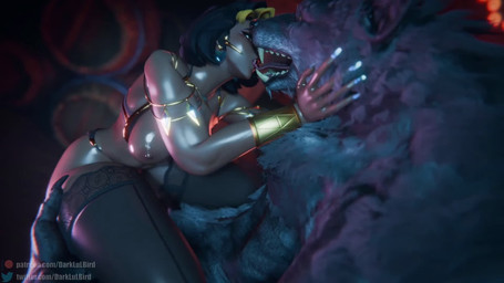 ambiguous_penetration anthro anthro_on_bottom barrel big_breasts big_butt black_body black_fur black_hair blonde_hair bouncing_breasts bouncing_butt breasts butt clothing cowgirl_position dark_body dark_skin duo female female_on_anthro female_on_top french_kissing from_front_position fur gold_(metal) gold_jewelry hair holding_another's_head holding_head holding_partner's_head human_kissing_anthro human_on_anthro human_on_top indian inside interspecies jewelry kissing legwear looking_at_another looking_at_partner male male/female male_on_bottom male_on_human mostly_nude muscular muscular_anthro muscular_male on_bottom on_top penetration sex stockings teeth tongue yellow_eyes darklulbird sound_warning dzooworks_(modeler) gemini_starsign_(va) lehornysfx3d munt_works_(va) opennsfwsp_(sfx) rekin3d_(modeler) blizzard_entertainment mythology overwatch domina_(overwatch) canid canine human mammal mythological_canine mythological_creature werecanid werecanine werecreature werewolf 16:9 2026 3d_(artwork) 3d_animation animated digital_media_(artwork) hi_res short_playtime sound video widescreen