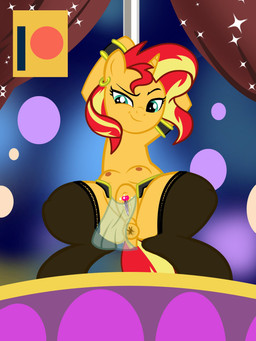 animal_genitalia animal_vulva anus clitoral_winking clitoris clothed clothing equine_genitalia equine_vulva female feral genitals hair horn looking_at_viewer multicolored_hair patreon_logo pole smile solo teats two_tone_hair vulva succubi_samus equestria_girls hasbro my_little_pony mythology patreon sunset_shimmer_(eg) equid equine mammal mythological_creature mythological_equine unicorn 2019 hi_res