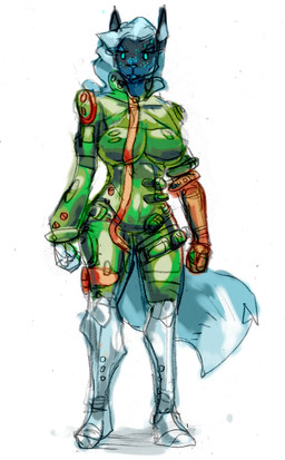 anthro clothing cybernetics female frostflake glowing machine simple_background solo anonymous_artist onyx_flake_(frostflake) android canid canine cyborg mammal robot robot_anthro absurd_res hi_res