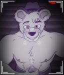 alternate_species anthro anthrofied bodily_fluids chest_tuft cum erection furrification genital_fluids genitals humanoid_genitalia humanoid_penis looking_at_viewer machine male nipples penis simple_background solo tuft felinesyndr0me five_nights_at_freddy's scottgames fredbear_(fnaf) bear mammal digital_media_(artwork)