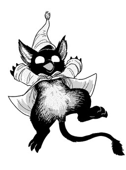 3_toes 4_fingers ambiguous_anthro ambiguous_gender anthro barefoot beak biped black_beak black_body black_fur black_tail black_tail_tuft bottomless bottomless_ambiguous bottomless_anthro clothed clothed_ambiguous clothed_anthro clothing empty_eyes featureless_crotch feet fingers fur happy hat headgear headwear hindpaw jumping nightcap open_beak open_clothing open_mouth open_topwear pajamas paws raised_arms semi-anthro simple_background sleepwear soles solo spread_legs spreading stippling tail tail_tuft toes topwear tuft white_background white_eyes young young_ambiguous young_anthro achromasloth deadlock_(game) mythology valve rem_(deadlock) avian chimera dream_creature gryphon mythological_avian mythological_creature 2026 english_description monochrome
