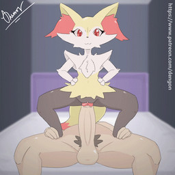 anthro anthro_penetrated balls bed big_penis bodily_fluids crouching_reverse_cowgirl cum cum_drip cum_in_vagina cum_inside deep_penetration dripping duo ear_fur erection eyes_closed female female_focus female_on_human female_penetrated foreskin furniture genital_fluids genitals gyrating_hips huge_penis human_on_anthro human_penetrating human_penetrating_anthro interspecies large_penetration larger_male looking_at_viewer male male/female male_on_anthro male_penetrating male_penetrating_female messy on_bottom on_top penetration penile penile_penetration penis penis_in_vagina penis_towards_viewer pokephilia prodding pubes red_eyes reverse_cowgirl_position sex shallow_penetration simple_background size_difference smaller_female smaller_penetrated solo_focus throbbing throbbing_balls throbbing_penis vaginal vaginal_fluids vaginal_penetration dengon nintendo pokemon braixen canid generation_6_pokemon human mammal pokemon_(species) 1:1 2d_animation animated frame_by_frame low_res