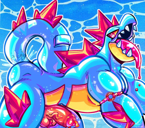 anal anal_masturbation anal_orgasm anal_penetration anthro beach beachwear bracelet butt ejaculation genitals hands-free humanoid_genitalia humanoid_penis jewelry licking male masturbation muscular orgasm penetration penis piercing piercing_fetish sex solo tail tail_fetish tail_insertion tail_play tail_sex tongue vein veiny_muscles veiny_penis helios_saltburn nintendo pokemon fan_character crocodilian feraligatr generation_2_pokemon pokemon_(species) reptile scalie hi_res