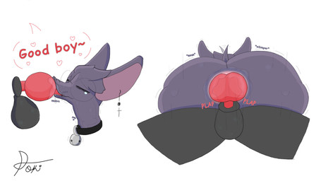 anal anal_penetration animal_genitalia animal_penis anthro anus balls bdsm big_butt big_ears bodily_fluids butt butt_jiggle canine_genitalia canine_penis deep_throat duo ear_piercing ear_ring eyewear femboy genitals glasses good_boy heart_symbol jiggling knot knotted_penis knotting male male/male male_penetrated male_penetrating male_penetrating_male neck_bulge oral oral_penetration penetration penile penile_penetration penis penis_in_ass petplay piercing praise purple_body ring_piercing roleplay saliva sex sound_effects stretched_anus sweat tail tail_motion tailwag tears tears_of_pleasure text translucent translucent_body pokipose poki_(pokipose) bat canid canine mammal 16:9 english_text hi_res widescreen