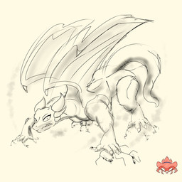 baring_fangs claws cracked_ground female feral glaring_at_viewer muscular muscular_female sharp_teeth solo teeth wings sinisterslyfox mythology dragon mythological_creature mythological_scalie scalie 1:1 absurd_res digital_drawing_(artwork) digital_media_(artwork) hi_res sketch
