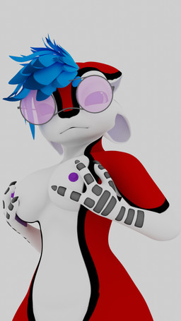 3_fingers anthro blue_hair breasts claws eyewear female fingers glasses hair holding_breast nipples nude solo wearing_glasses wide_hips the_architect_of_order the_founder avali 3d_(artwork) 9:16 digital_media_(artwork) hi_res