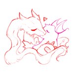 ambiguous/ambiguous ambiguous_gender anthro claws duo eyes_closed fangs fur heart_symbol hug kissing romantic romantic_couple size_difference teeth heavenlee mythology nintendo pokemon dragon furred_dragon furred_scalie generation_1_pokemon generation_5_pokemon legendary_pokemon mythological_creature mythological_scalie pokemon_(species) raichu reshiram scalie 1:1 2025 monochrome red_and_white sketch