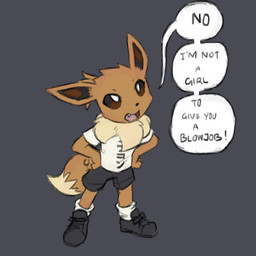 anthro anthrofied biped bottomwear brown_body brown_eyes brown_fur brown_tail clothed clothed_anthro clothed_male clothing dialogue fingers footwear front_view fully_clothed fully_clothed_anthro fully_clothed_male fur male open_mouth shirt shoes simple_background solo speech_bubble standing t-shirt tail teeth text tongue topwear sealer4258 nintendo pokemon eevee generation_1_pokemon pokemon_(species) 1:1 2025 digital_drawing_(artwork) digital_media_(artwork) english_text hi_res