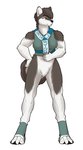 anthro athletic athletic_anthro athletic_female black_pawpads bottomless clothed clothing crotch_tuft digitigrade featureless_crotch feet female fur hair pawpads shirt solo tail topwear tuft white_body white_fur yellow_eyes gasmaskfox sonya_(gasmaskfox) alaskan_malamute canid canine canis domestic_dog mammal nordic_sled_dog spitz absurd_res hi_res