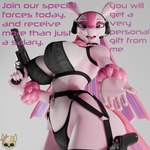 3d_(artwork) anthro blender_cycles digital_media_(artwork) electronics female gun handgun haolde hi_res looking_at_viewer lovander microphone pal_(species) palworld pocketpair ranged_weapon revolver solo watermark weapon