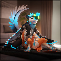 anal anthro blue_penis bottomless clothed clothing duo eyewear eyewear_on_head facesitting genitals glowing goggles goggles_on_head living_room lying male male/male moan musk on_back oral penis raised_tail rimming sex sitting sitting_on_another tail tapering_penis locoroo draggy_(draggysmut) kodai_(locoroo) avali avian 1:1 3d_(artwork) absurd_res blender_(artwork) digital_media_(artwork) hi_res