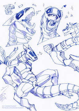 andromorph anthro genitals intersex machine nude open_mouth solo spread_legs spreading text vulva ket-dawnatsunset robot synth_(vader-san) hi_res line_art url
