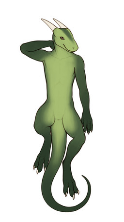 3_toes 4_fingers animal_genitalia anthro claws cloaca countershading featureless_chest feet fingers genitals green_body green_countershading green_scales hand_behind_head horn looking_at_viewer lying male no_navel null on_back presenting presenting_cloaca scales simple_background snout solo tail toes white_background yellow_eyes goofle mythology dragon mythological_creature mythological_scalie scalie 4k 9:16 absurd_res hi_res