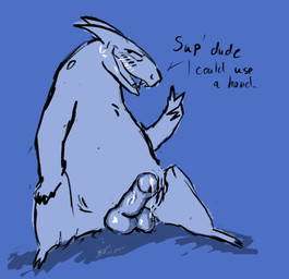 balls big_penis biped blush bodily_fluids cum cum_drip dripping feral genital_fluids genitals gesture hand_gesture humanoid_genitalia humanoid_penis inviting male penis requesting sex_request simple_background sitting solo text v_sign slowedchill nintendo pokemon generation_2_pokemon pokemon_(species) typhlosion english_text monochrome sketch