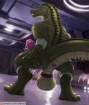 anthro anus balls big_balls big_penis bodily_fluids erection genital_fluids genitals huge_balls huge_penis male muscular non-mammal_balls nude penis precum saggy_balls solo testicle_cuff text conditional_dnp danza patreon teenage_mutant_ninja_turtles leatherhead crocodile crocodilian reptile scalie hi_res url