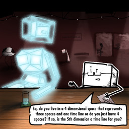 4d blue_body breasts cafe container cube cup dialogue eyewear female glass glass_container glass_cup glasses glistening glistening_body low_poly male medium_breasts not_furry paper question sitting size_difference speech_bubble text alberto_omega 4di_(alberto_omega) background_character fan_character alien alien_humanoid humanoid 1:1 english_text shaded
