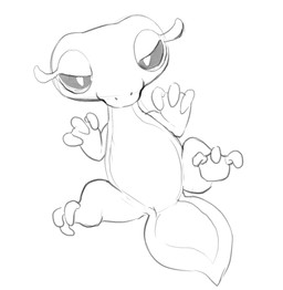 3_fingers 3_toes ambiguous_feral ambiguous_gender black_sclera feet feral fingers looking_at_viewer narrowed_eyes simple_background smile smiling_at_viewer solo tail toes pata game_freak nintendo pokemon pokemon_winds_and_waves gecqua generation_10_pokemon pokemon_(species) 2026 greyscale hi_res line_art monochrome sketch