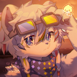 anthro blue_body blue_eyes blue_fur eyewear eyewear_on_head fur goggles goggles_on_head kemono looking_at_viewer male solo white_body white_fur zibao999 domestic_cat felid feline felis mammal 1:1 2022 icon
