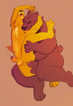 anal anal_penetration anthro anthro_on_anthro anthro_penetrated anthro_penetrating anthro_penetrating_anthro armpit_tuft balls bite bodily_fluids brown_body brown_fur brown_penis cum cum_in_ass cum_inside cum_while_penetrated cumshot duo ejaculation erection eyes_closed fur genital_fluids genitals humanoid_genitalia humanoid_penis looking_pleasured male male/male male_anthro male_penetrated male_penetrating male_penetrating_male neck_bite nipples nude nude_anthro nude_male open_mouth overweight overweight_anthro overweight_male penetration penile penile_penetration penis penis_in_ass sex simple_background spread_legs spreading tail teeth tongue yellow_body yellow_fur yellow_penis cosmic_dog bear canid canine canis domestic_dog mammal 2024 hi_res