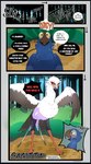 2024 absurd_res accipitriform avian bird blu_(rio) blue_sky_studios blush comic dialogue duo english_text fan_character female feral hi_res larger_female macaw male male/female neotropical_parrot parrot rio_(series) sagitta_the_secretary_bird secretary_bird size_difference smaller_male spix's_macaw text theramtavern true_parrot