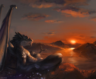 abs anthro big_penis casual_nudity cloud detailed_background flaccid flower genitals grass humanoid_genitalia humanoid_penis male membrane_(anatomy) membranous_wings muscular muscular_anthro muscular_male nipples nude outside pecs penis plant reclining sky smile solo sunset tasteful_nudity tongue tongue_out water wings chunie european_mythology mythology aquatic dragon fish hybrid mythological_creature mythological_scalie scalie shark western_dragon 2017 adobe_photoshop_(artwork) digital_media_(artwork) digital_painting_(artwork) painting_(artwork)