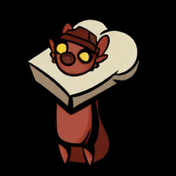 anthro biped black_background bread clothing food fur gas_mask hat headgear headwear looking_at_viewer male mask red_body simple_background simple_eyes solo standing yellow_eyes frostgear170 canid canine canis mammal wolf 1:1 colored low_res shaded simple_shading