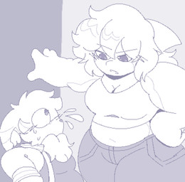 anthro belly blush blush_lines bodily_fluids breasts clothing duo female jacket letterman_jacket male male/female muscular overweight shirt sweat sweatdrop tank_top thick_thighs topwear wide_eyed conditional_dnp tuvandalist tribal_hunter captain_killsha moon_swyn_(tuvandalist) aquatic domestic_cat felid feline felis fish mammal ragdoll_cat shark absurd_res blue_and_white hi_res monochrome sketch