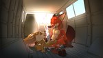 absurd_res anthro bodily_fluids canid canine car cum cum_on_face cum_on_own_face cum_on_self disney duo excessive_cum excessive_genital_fluids fennec_fox finnick_(zootopia) fox frottage genital_fluids genitals handjob_frottage hi_res inside_car male male/male mammal nick_wilde pawpads penile penis penis_size_difference sex seyrmo sitting size_difference smile true_fox vehicle zootopia