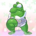 bodily_fluids briefs butt clothing musk overweight solo sweat underwear inflatingskunk mario_bros nintendo green_yoshi yoshi chub_(disambiguation) 1:1 hi_res