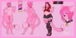 alternative_fashion anthro balls bell bell_collar big_penis clothed clothing collar femboy flaccid foreskin fur genitals hair humanoid_genitalia humanoid_penis male nude partially_retracted_foreskin penis pink_background pink_body pink_fur pink_hair punk simple_background skimpy solo standing thick_thighs wide_hips tweedabop felid mammal 2:1 model_sheet unavailable_at_source