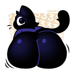 ambiguous_anthro ambiguous_gender anthro big_butt bottomless bottomless_ambiguous bottomless_anthro butt butt_focus clothed clothed_ambiguous clothed_anthro clothing fur glistening glistening_butt looking_at_viewer looking_back looking_back_at_viewer rear_view solo tail text topwear whiskers pwefheft pin_(pwefheft) domestic_cat felid feline felis mammal 1:1 2026 artist_name digital_media_(artwork) hi_res male_(lore)