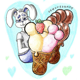 4_toes anthro ballpoint between_toes blue_bottomwear blue_clothing blue_eyebrows blue_eyes blue_nose blue_shorts bottomwear candy chocolate clothed clothed_anthro clothing crossed_legs dessert eyebrows eyelashes feet femboy food food_fetish food_on_feet food_play foot_fetish foot_focus fruit grey_clothing grey_shirt grey_topwear hair heart_symbol holding_food holding_object ice_cream looking_at_viewer male melting_ice_cream offering_food plant shirt short_hair shorts simple_background sitting smile smiling_at_viewer soles solo strawberry toes toony topwear white_body oeuvrebunny lagomorph leporid mammal rabbit 1:1 2026 better_version_at_paywall better_version_at_source graphite_(artwork) hi_res traditional_media_(artwork)
