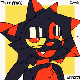 animated_gif bedroom_eyes black_body blinking collar fur male narrowed_eyes open_mouth red_body red_fur seductive simple_background solo whiskers theenyface domestic_cat felid feline felis mammal 1:1 animated short_playtime