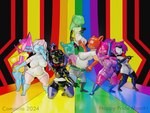 3d_(artwork) 4:3 absurd_res animal_crossing ankha_(animal_crossing) anthro aromantic_pride_colors asexual_pride_colors bat bisexual_pride_colors blender_cycles canid canine clothing comorito digital_media_(artwork) disney equid equine felid feline female goblin group hair hi_res horse human isabelle_(animal_crossing) jojo's_bizarre_adventure judy_hopps kink_pride_colors lagomorph latex latex_clothing latex_skinsuit leather_pride_colors leporid lesbian_pride_colors lgbt_pride male mammal multicolored_clothing nintendo null orange_lesbian_pride_colors pansexual_pride_colors pony ponytail pride_color_background pride_color_clothing pride_color_flag pride_color_latex_clothing pride_color_latex_skinsuit pride_colors rabbit rainbow_pride_colors rouge_the_bat rubber_pride_colors sega shantae shantae_(series) simple_background six-stripe_rainbow_pride_colors skinsuit sonic_the_hedgehog_(series) tight_clothing transgender_pride_colors vincian_pride_colors wayforward zootopia