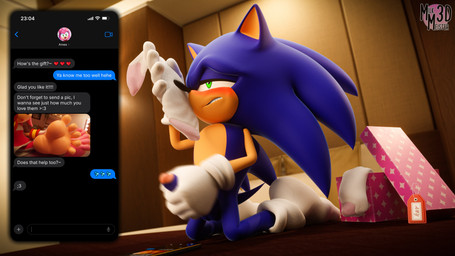 5_toes anthro blue_body blue_fur blush box clothing container feet female foot_fetish footwear fur gift gift_box green_eyes humanoid_feet male male/female male_focus masturbation penile penile_masturbation plantigrade sexting sniffing sniffing_clothes sock_sniffing socks soles stroking_penis text texting toes milkmeister3d sega sonic_the_hedgehog_(series) amy_rose sonic_the_hedgehog eulipotyphlan hedgehog mammal 16:9 2025 3d_(artwork) 4k absurd_res digital_media_(artwork) english_text hi_res widescreen