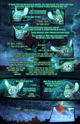 cannon dialogue electricity fantasy lightning magic outside pirate plant raining ranged_weapon storm tree weapon fek the_sparks_of_daybreak cissa_talot fekkri_talot catfolk absurd_res comic hi_res