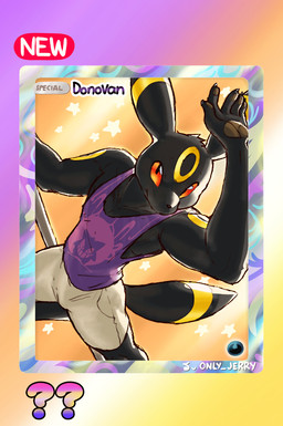 5_fingers anthro black_arms black_body black_ears black_fingers black_fur black_hands black_tail bottomwear claws clothed clothing finger_claws fingers fully_clothed fur purple_clothing purple_shirt purple_topwear shirt sleeveless_shirt solo tail topwear yellow_body yellow_ears yellow_tail dahecksajerry nintendo pokemon donovan_(dahecksajerry) eeveelution generation_2_pokemon pokemon_(species) umbreon