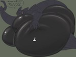 after_vore anthro belly belly_grab belly_squish big_belly big_breasts big_butt black_body black_countershading black_skin breasts butt countershade_butt countershade_torso countershading dark_body dialogue exoskeleton fatal_vore female fingers front_view glistening glistening_body hand_on_belly horn huge_belly huge_breasts huge_butt humanoid_hands hyper hyper_belly looking_at_viewer lying mechanical_tail mechanical_wings multicolored_body non-mammal_breasts nude on_side open_mouth overweight overweight_anthro overweight_female pupils purple_body purple_horn purple_scales purple_tail purple_wings red_sclera reverse_countershading scales sharp_teeth simple_background slit_pupils solo speech_bubble squish tail talking_to_viewer teeth text two_tone_body unusual_anatomy unusual_tail vore wings yellow_eyes evergreenplate european_mythology mythology abakhanskya_(character) prii_(evergreenplate) dragon hybrid mythological_creature mythological_scalie reptile scalie western_dragon digital_drawing_(artwork) digital_media_(artwork) english_text hi_res