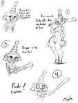 1_horn 5_fingers ankle_tuft anthro anthrofied arm_tuft baseball_bat_over_shoulder biped black_text blood blood_on_weapon bodily_fluids bottomless bottomless_anthro bottomless_female breasts calf_tuft cheek_tuft clothed clothing collarbone elbow_tuft eyebrows eyelashes facial_tuft feet female female_anthro fingers floppy_ears front_view gloves_(marking) grin heart_nose heart_symbol holding_baseball_bat holding_melee_weapon holding_object holding_weapon hooves horn humanoid_hands leg_tuft lyrics markings medium_breasts melee_weapon mostly_nude mostly_nude_anthro mostly_nude_female navel nipple_tape number open_mouth pasties pinata pussy_tape raised_eyebrow shoulder_tuft simple_background singing skimpy small_breasts smile solo standing swinging_weapon talking_to_viewer tape teeth text thick_thighs toes topless topless_anthro topless_female tuft unguligrade weapon weapon_over_shoulder white_background wide_eyed wide_hipped_anthro wide_hipped_female wide_hips fogata mythology scp_foundation scp-956 animate_inanimate equid equine hybrid living_pinata mammal mythological_creature mythological_equine unicorn 3:4 artist_name comic cross-hatching full-length_portrait greyscale guide_lines half-length_portrait hatching_(art) hi_res monochrome portrait sequence shaded signature sketch spanish_description spanish_text translated