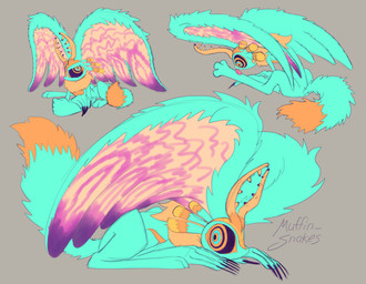 3_toes 5_fingers all_fours ambiguous_gender anthro antlers biped bristled_fur chest_tuft colored_nails countershade_torso countershading crouching dipstick_tail feet fingernails fingers fluffy fluffy_tail fur grey_background head_wings horn huge_wings licking markings mouthless multicolored_body multicolored_eyes multicolored_fur nails neck_tuft orange_body orange_eyes orange_fur personal_grooming pink_tongue pupils purple_fingernails purple_nails purple_sclera rear_view self_lick side_view simple_background sitting solo tail tail_markings tan_body tan_fur teal_body teal_eyes teal_fur three-quarter_view toes tongue tongue_out tuft unusual_wing_placement wings muffin-snakes kirby_(series) kirby_and_the_forgotten_land nintendo fecto_elfilis alien chinchilla chinchillid mammal rodent starling_(kirby) 2026 digital_drawing_(artwork) digital_media_(artwork) english_description hi_res multiple_images signature