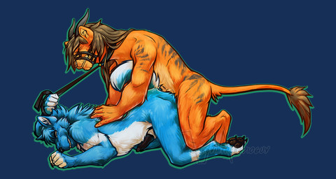 anal anal_penetration animal_genitalia animal_penis anthro bdsm black_penis blue_body blue_fur bondage bound canine_genitalia canine_penis collar dominant dominant_male duo erection fur genitals hair horn leash leashed_top male male/male male_penetrated male_penetrating male_penetrating_male muzzle_(object) muzzled muzzled_top nude penetration penis power_bottom red_body red_fur reverse_forced_anal sex submissive submissive_male white_body white_fur kevintheradioguy canid canine canis domestic_dog felid husky mammal nordic_sled_dog pantherine spitz tiger 2017 alpha_channel digital_media_(artwork)