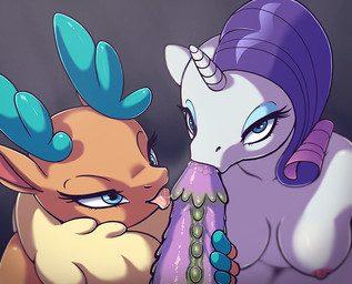 anthro blue_eyes breasts collaborative collaborative_fellatio collaborative_oral collaborative_sex erection fellatio female first_person_view genitals group horn interspecies looking_at_viewer male male/female male_pov nipples oral penetrating_pov penile penis sex tongue tongue_out zelamir friendship_is_magic hasbro my_little_pony mythology them's_fightin'_herds rarity_(mlp) spike_(mlp) velvet_reindeer_(tfh) deer dragon equid equine mammal mythological_creature mythological_equine mythological_scalie new_world_deer reindeer scalie unicorn