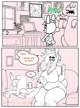 anthro big_breasts bottomwear breasts cellphone clothed clothing cloven_hooves controller curvy_figure dialogue duo electronics eyebrow_through_hair eyebrows female furniture game_controller hair hooves horn huge_breasts humanoid_pointy_ears inside long_ears lying male on_back pants phone pointy_ears scut_tail shirt short_tail sitting slightly_chubby smartphone sofa speech_bubble t-shirt tail text thick_thighs topwear translucent translucent_hair voluptuous wide_hips mr.pink animal_crossing nintendo nintendo_switch dulce_(mr.pink) pwink_(mr.pink) humanoid imp lagomorph leporid mammal rabbit 2koma comic english_text